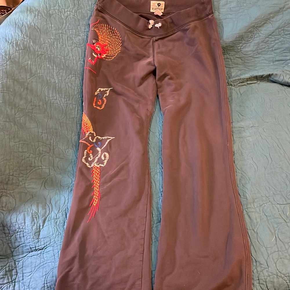 Lucky Brand Dragon Embroidered Sweatpants